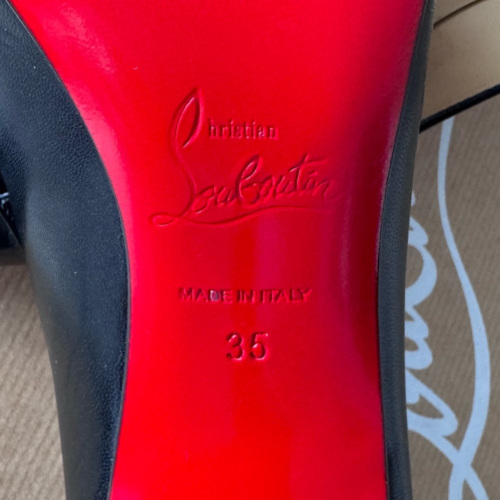 Christian Louboutin Black Patent Leather Pointed Toe Pumps - Picture 5 of 7